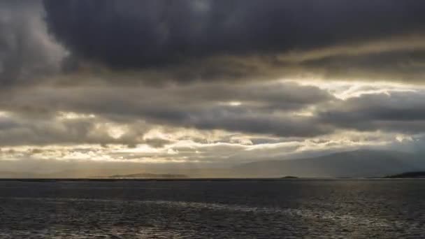 Thunderclouds Flying Sky Sunset Time Lapse — Stock Video