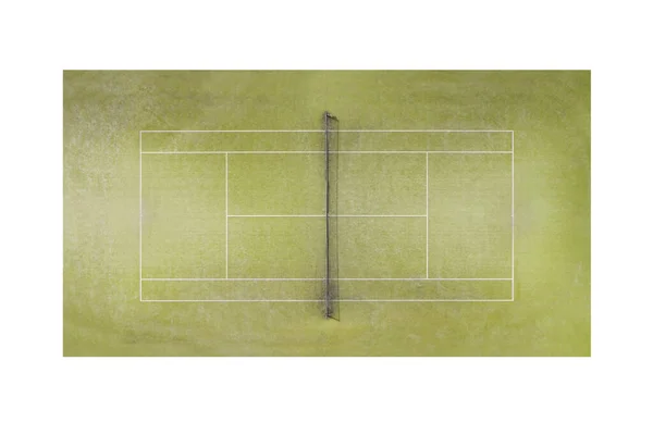 Tom grön tennisbana isolerad på en vit bakgrund — Stockfoto