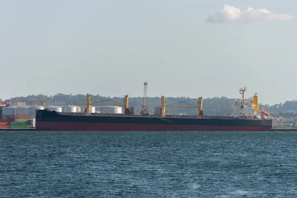 Bild Von Leerem Containerschiff Industriepier — Stockfoto