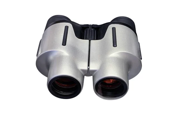 Gray Binoculars Isolated White Background Close — Stock Photo, Image