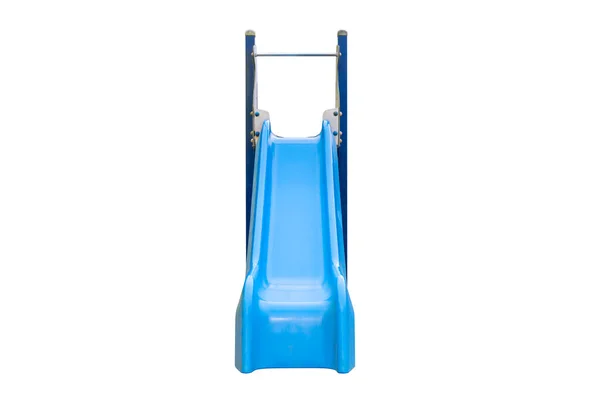 Slide Infantil Azul Isolado Fundo Branco Vista Frontal — Fotografia de Stock