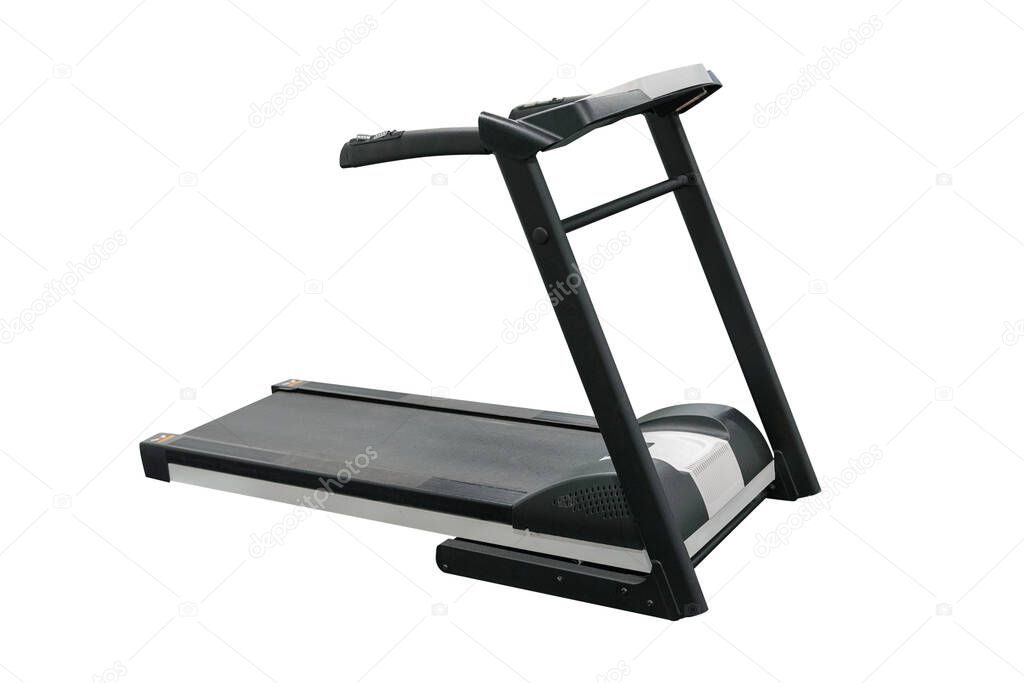 sports trainer treadmill isolated on white background