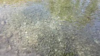 Nehirdeki su yüzeyi, üst görünüm, yavaş çekim, arkaplan