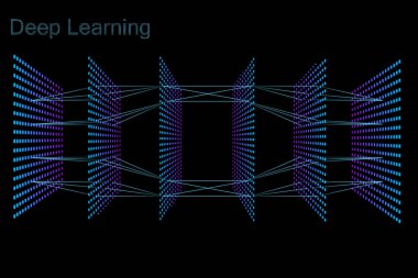 Altı katmanlı Neon 3d sinir ağı
