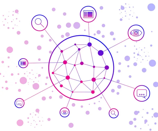 Услуги искусственного интеллекта, которые обеспечивают интеллектуальный поиск, imag — стоковый вектор