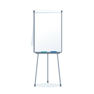 Üç ayaklı vektör gerçekçi boş flipchart