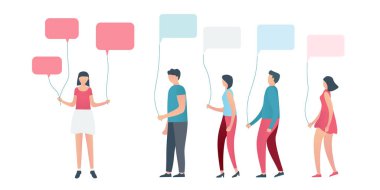 Sosyal medya veya sosyal ağ illüstrasyon