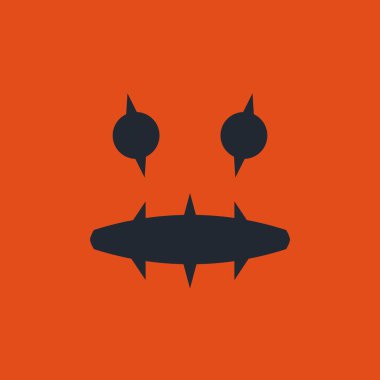 Turuncu arka planda Cadılar Bayramı balkabağı veya canavar emoji