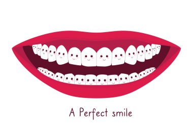 Emojis gibi beyaz dişleri ile geniş parlak gülümseme