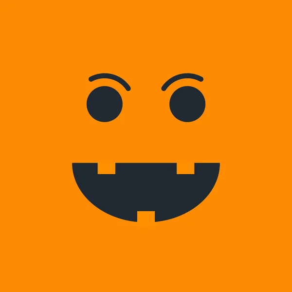 Απόκριες κολοκύθα ή τέρας emoji σε πορτοκαλί φόντο — Διανυσματικό Αρχείο