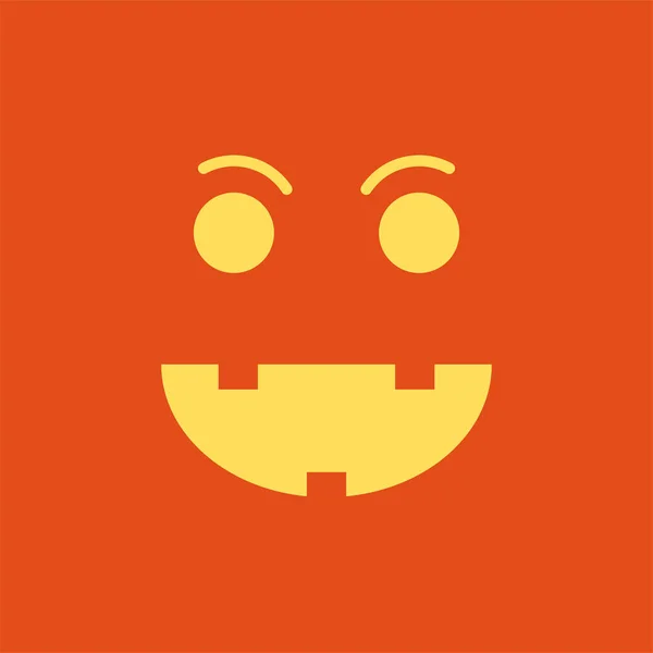 Halloween pompoen of monster Emoji op oranje achtergrond — Stockvector