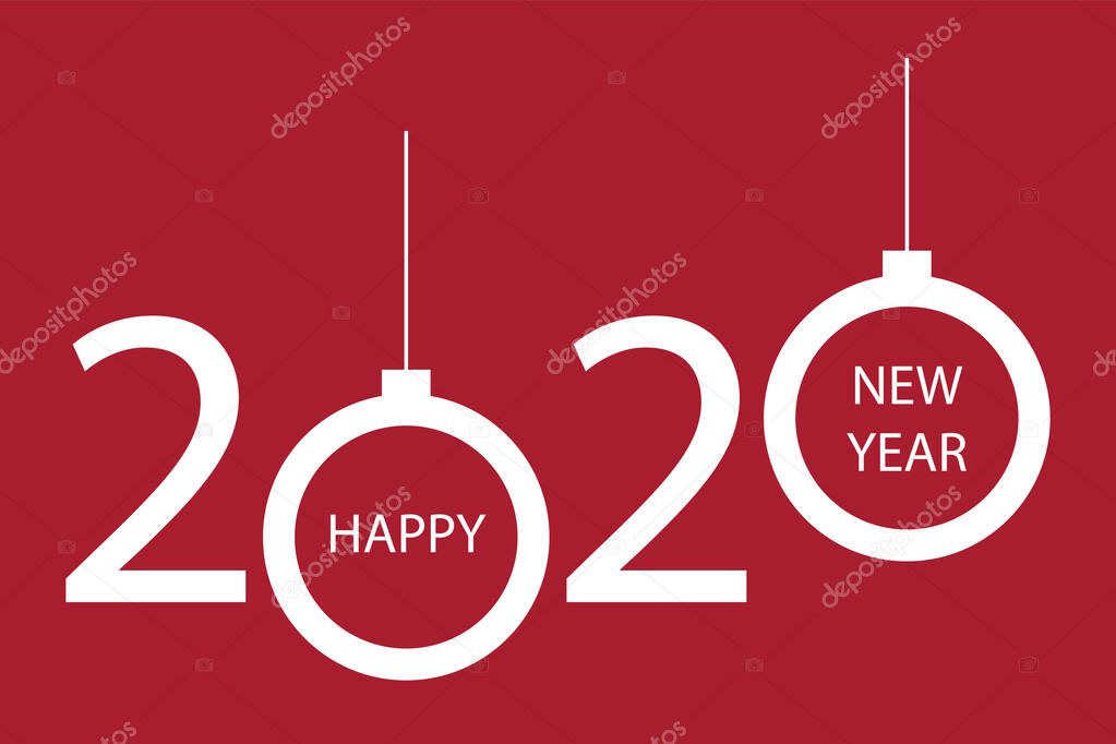 Happy new year numbers logo text set.