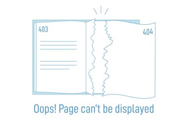 404 sayfası yırtılmış defter ya da defter