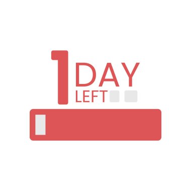 Geri sayım numaraları ve metin günlerinin kaldığı indirimli pankart.