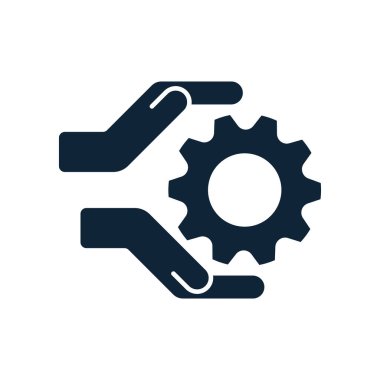 Çark ya da dişli simgesi olan eller.