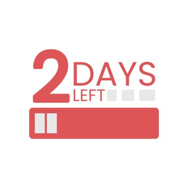 Geri sayım numaraları ve metin günlerinin kaldığı indirimli pankart.