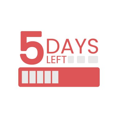 Geri sayım numaraları ve metin günlerinin kaldığı indirimli pankart.