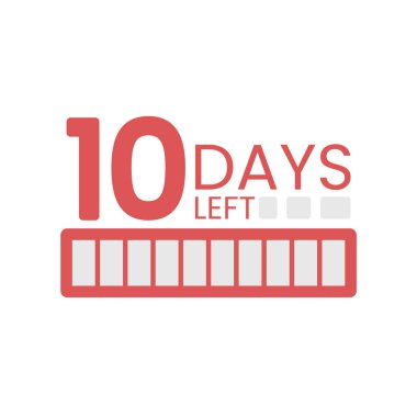 Geri sayım numaraları ve metin günlerinin kaldığı indirimli pankart.