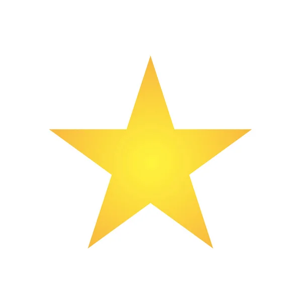 Simple five corners star. Yellow, golden color star shape. — Stock Vector