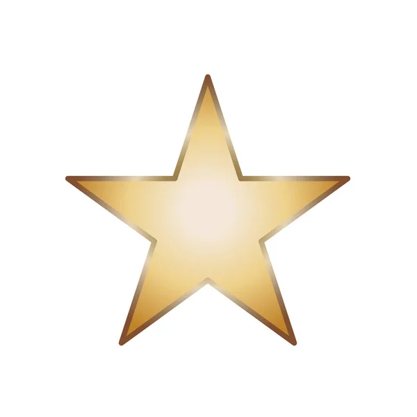 Simple estrella de cinco esquinas. Amarillo, color dorado forma de estrella . — Vector de stock