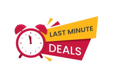 Red last minute deal logo, symbol, banner clipart