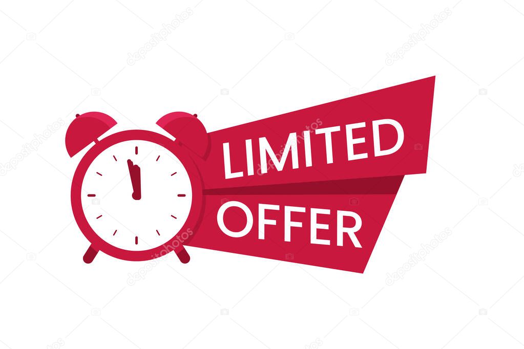 Red limited offer logo, symbol or banner