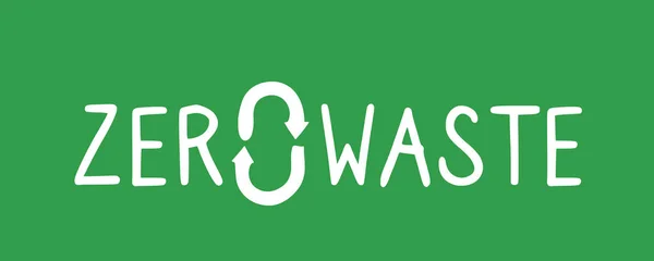 Logo verde zero rifiuti su sfondo bianco — Vettoriale Stock