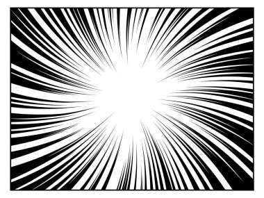 Radyal çizgi çizimi. Eylem, hız çizgileri, çizgiler