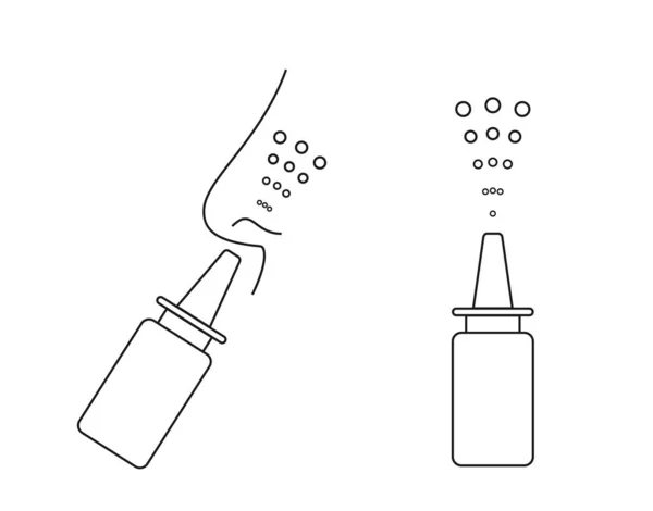 Nässprayflaska med näsa. Gäller för undervisning — Stock vektor