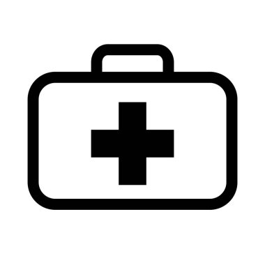 İlk yardım çantası simgesi. İlk yardım çantası işareti.