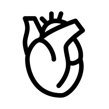 Kalp organ çizgisi ikonu. Kalp sembolü veya işaret.