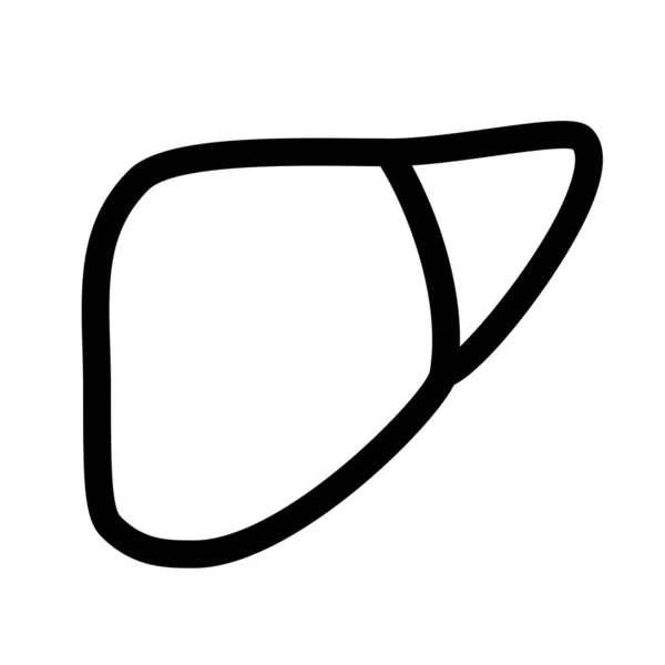Icône de ligne d'organe du foie. Symbole ou signe du foie. — Image vectorielle