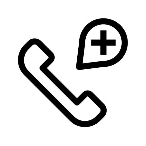 Acil çağrı ikonu. Telefonla doktor arıyor.. — Stok Vektör