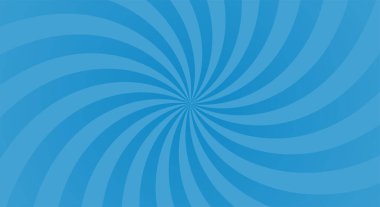 Mavi ışınlı güneş patlaması arka planı. Işınlar ile dönen spiral eğimli arkaplan.