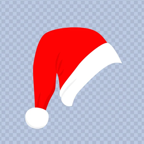Chapéu vermelho com pêlo branco. Vestuário de Natal —  Vetores de Stock