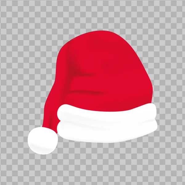 하얀 털을 가진 빨간 산타 모자. Xmas 의상 — 스톡 벡터