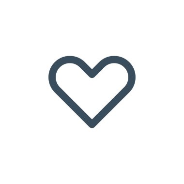 Kalp şekli ikonu. Kalp sembolü Vektör illüstrasyonu