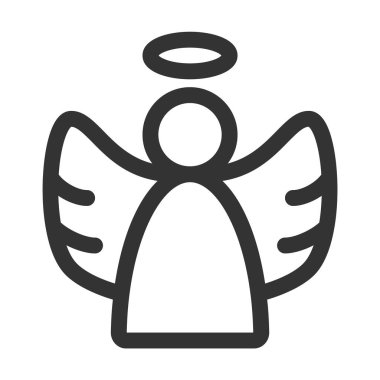 Kanat çizgisi simgesi olan melek. Vektör illüstrasyonu