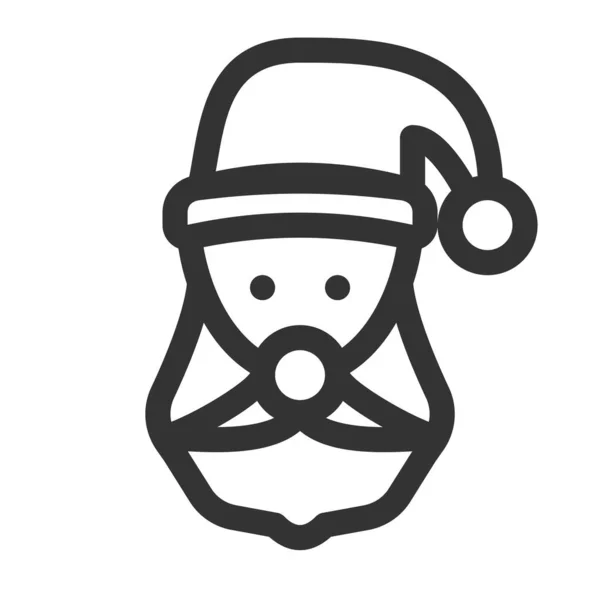 Cara de Santa Claus. Icono de línea Santa. — Vector de stock