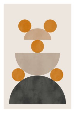 Suluboya desenli minimalist poster. Pastel renkler.