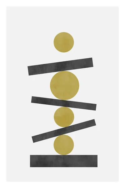 Cartaz minimalista com textura aquarela. Cores pastel. — Fotografia de Stock