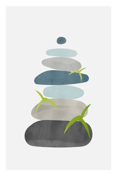 Cartaz minimalista com textura aquarela. Cores pastel. — Fotografia de Stock