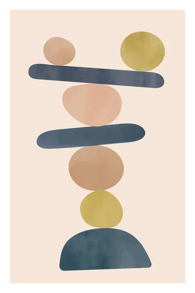 Мінімалістичний плакат з акварельною текстурою. Пастельні кольори . — стокове фото