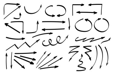Karalama sembolleri. İşaret simgeleri. İşaretçi grafik simgeleri.