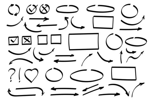 涂鸦符号Doodle symbols.点点图标。指针图形符号. — 图库矢量图片