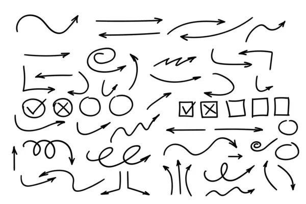 涂鸦符号Doodle symbols.点点图标。指针图形符号. — 图库矢量图片