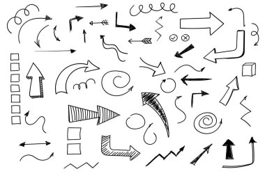 Karalama sembolleri. İşaret simgeleri. İşaretçi grafik simgeleri.