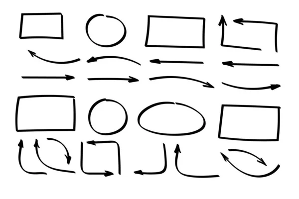 Símbolos Doodle. Ícones de ponteiro. Símbolos gráficos ponteiros. — Vetor de Stock