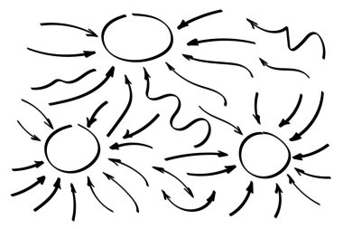Karalama sembolleri. İşaret simgeleri. İşaretçi grafik simgeleri.