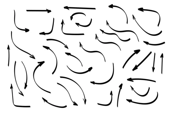 Doodle-symboler. Pointerikoner. Pekargrafiska symboler. — Stock vektor